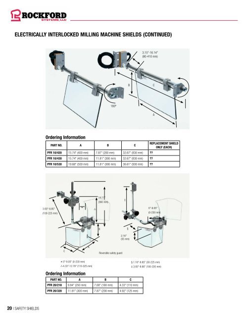 Rockford Systems Shields for Safeguarding Machines Catalog