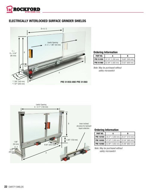 Rockford Systems Shields for Safeguarding Machines Catalog