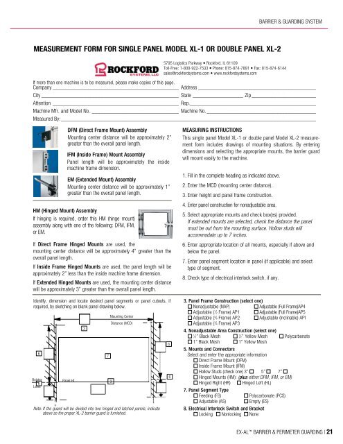 Rockford Systems EX-AL (Extruded Aluminum) Barrier & Perimeter Guarding Catalog