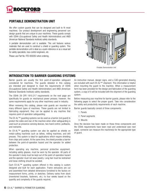 Rockford Systems EX-AL (Extruded Aluminum) Barrier & Perimeter Guarding Catalog