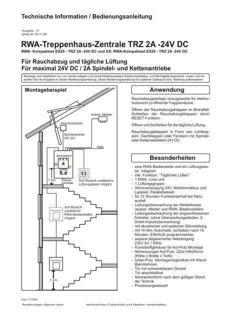 RWA-Treppenhaus-Zentrale TRZ 2A -24V DC - STG-Beikirch