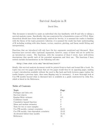 Survival Analysis in R - Statistics