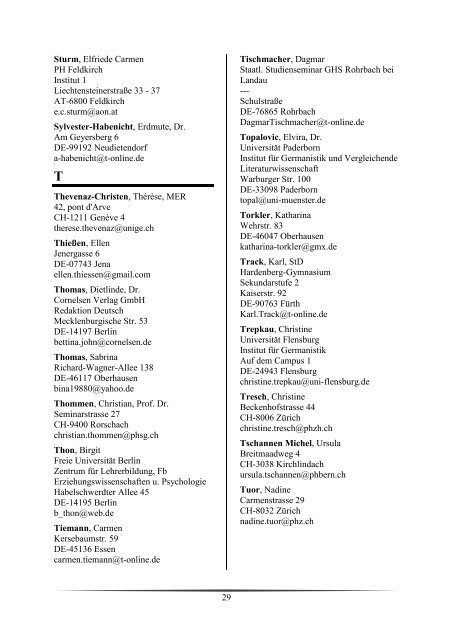 Teilnehmerliste - Fachbereich 10 - Universität Bremen