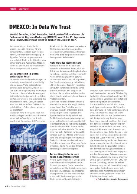 Handelsverband Journal RETAIL 4/2019