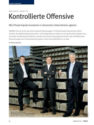FINANCE Magazin Private Equity: Kontrollierte Offensive - Syncap