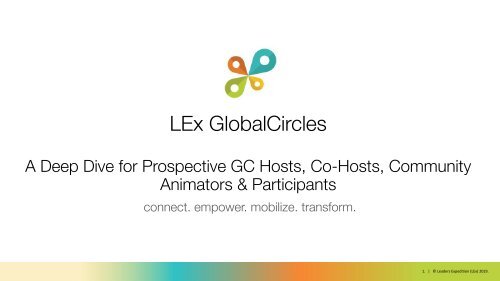 Starting a LEx GlobalCircle