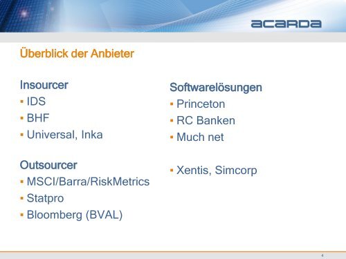 Provider Risk- Mgt Staging Area, DWH - IDS GmbH - Analysis and ...