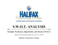 S.W.O.T. ANALYSIS - Halifax Community College