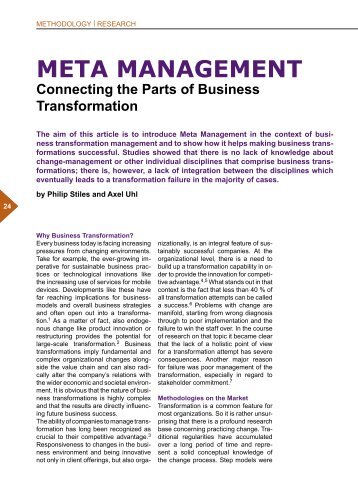 META MANAGEMENT Connecting the Parts of Business - BTA online