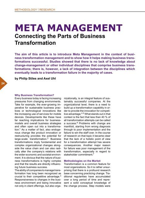 META MANAGEMENT Connecting the Parts of Business - BTA online