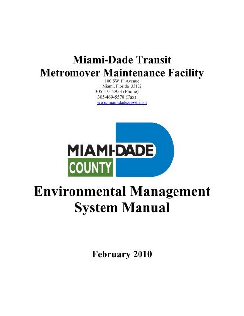 Environmental Management System Manual - Miami-Dade Portal