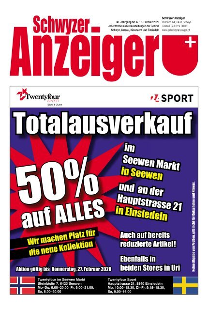Schwyzer Anzeiger – Woche 7 – 14. Februar 2020