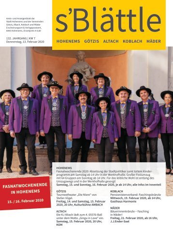 s'Blättle Nr. 07 - Do, 13. Februar 2020
