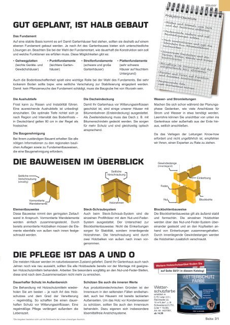 Garten 2020 - Holz im Garten - Wesbuer