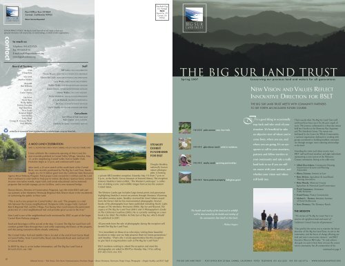 Spring 2007 Newsletter - Big Sur Land Trust