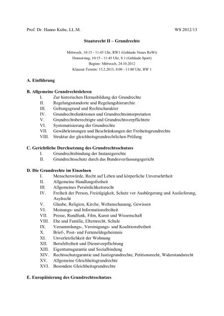 Gliederung und Literaturübersicht - Uni Mainz