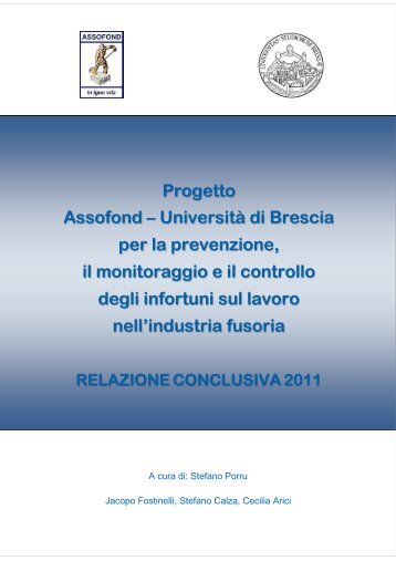 Progetto Assofond - Università di Brescia - Relazione Conclusiva 2011