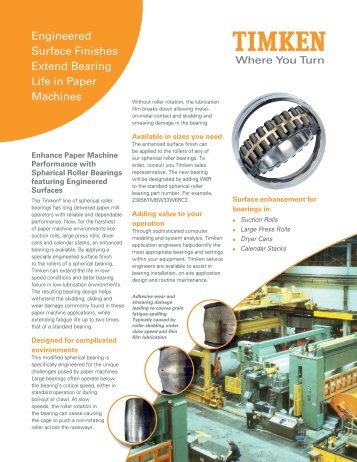 Engineered Surface Finishes Extend Bearing Life in Paper ... - Timken