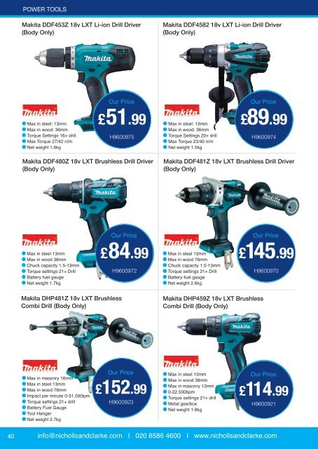 Tools and Fixings