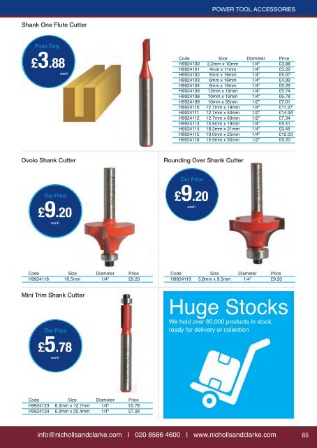 Tools and Fixings