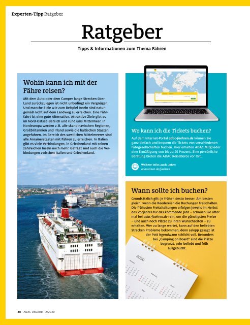 ADAC Urlaub März-Ausgabe 2020 Württemberg