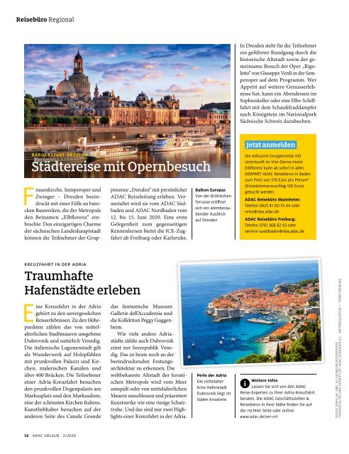 ADAC Urlaub März-Ausgabe 2020 Württemberg