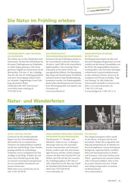 NATURZYT – Das Schweizer Naturmagazin – Ausgabe März 2020