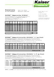 Preisliste - Kaiser GmbH & Co. KG