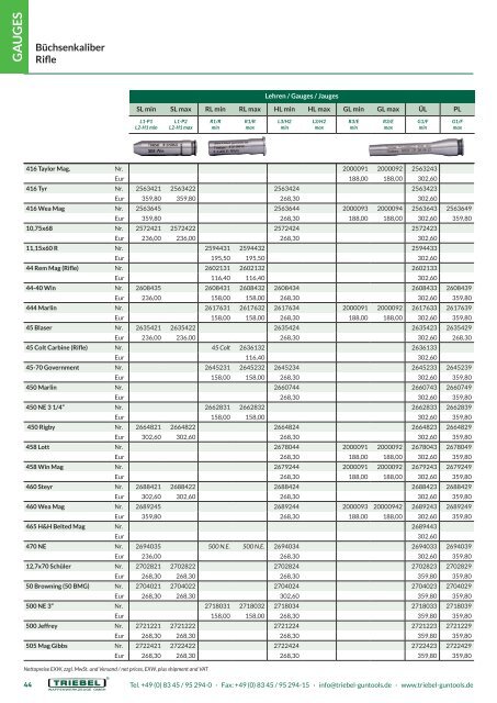 Catalog Reamer Gauges 2020 - Patronenlagerreibahlen -Lehren und Zubehör 2020