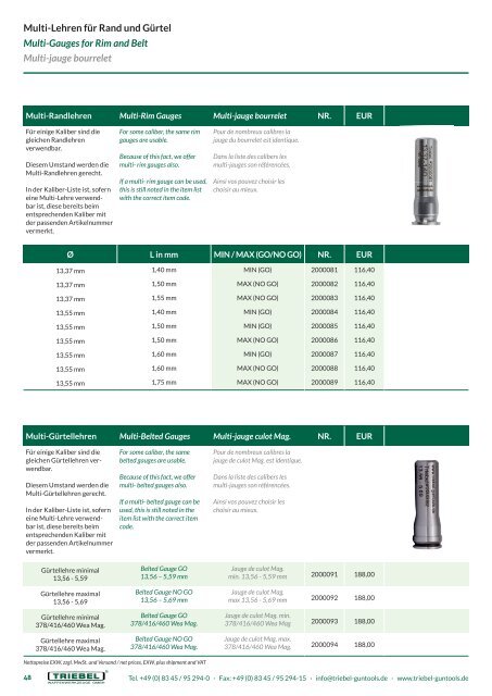 Catalog Reamer Gauges 2020 - Patronenlagerreibahlen -Lehren und Zubehör 2020