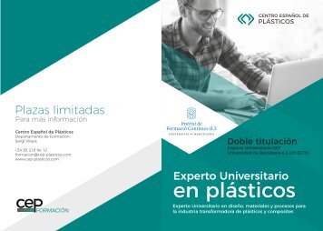 Información del curso de Experto Universitario en Plásticos