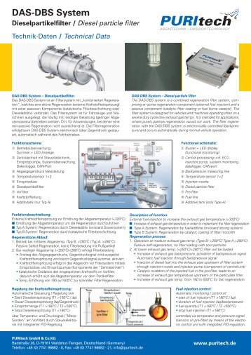 DAS-DBS System Dieselpartikelfilter / Diesel particle filter