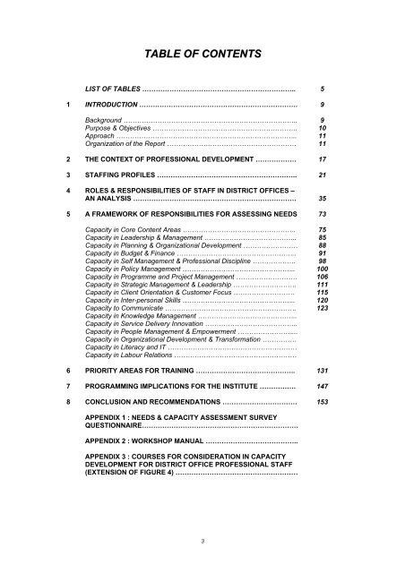 Assessment of Needs and Capacity of District Office Professional Staff