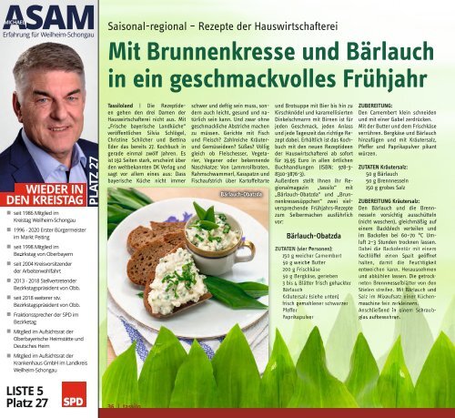 TASSILO - Das Magazin rund um Weilheim und die Seen, Ausgabe März/April 2020