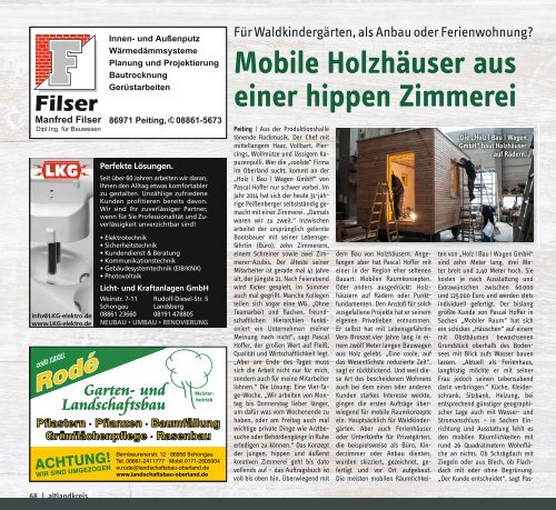 altlandkreis - das Magazin für den westlichen Pfaffenwinkel, Ausgabe März/April 2020