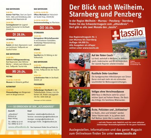 altlandkreis - das Magazin für den westlichen Pfaffenwinkel, Ausgabe März/April 2020