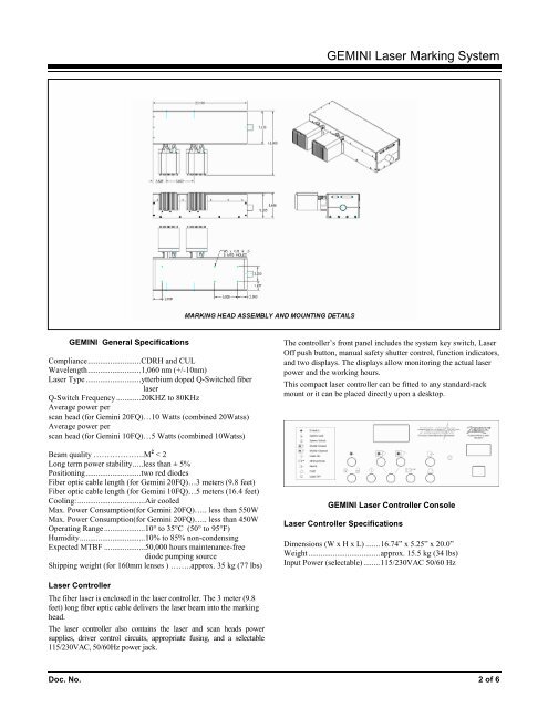 GEMINI Laser Marking System - Telesis Technologies, Inc.