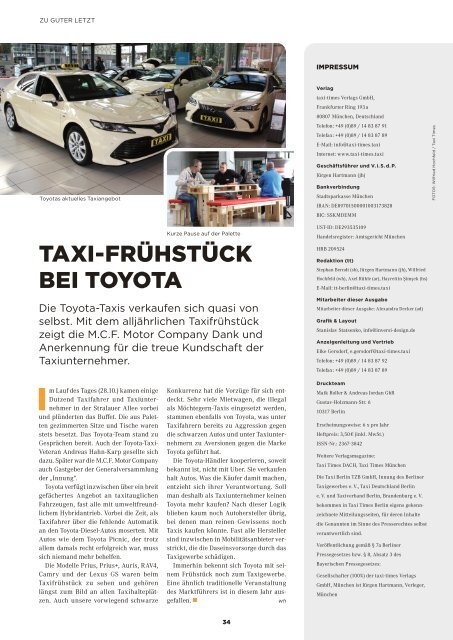Taxi Times Berlin - November / Dezember 2019