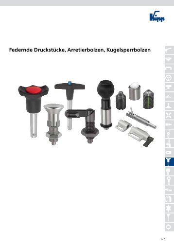 Federnde Druckstücke, Arretierbolzen, Kugelsperrbolzen - KIPP