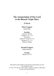 Vespers, Annunciation of the Lord, 25 March