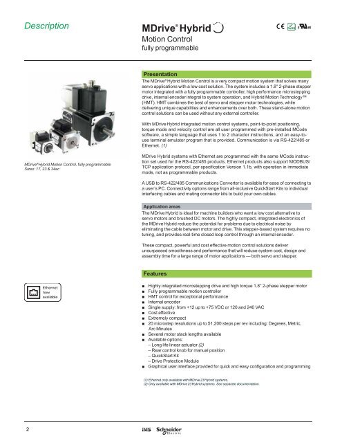 MDrive 23 Hybrid - Schneider Electric Motion USA