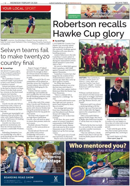 Selwyn Times: February 26, 2020