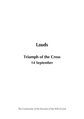CSWG, Lauds for the Triumph of the Cross, 14 September