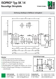 ISOPRO® Typ SK 20 Bauseitige Stirnplatte