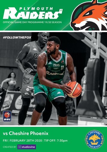 Plymouth Raiders vs Cheshire Pheonix - Match Programme - 28-02-2020