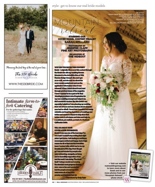 Real Weddings Magazine's “Mountain Retreat“ Styled Shoot - Winter/Spring 2020 - Featuring some of the Best Wedding Vendors in Sacramento, Tahoe and throughout Northern California!