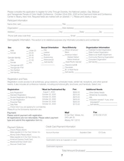 Unity Through Diversity Registration Booklet 2020 