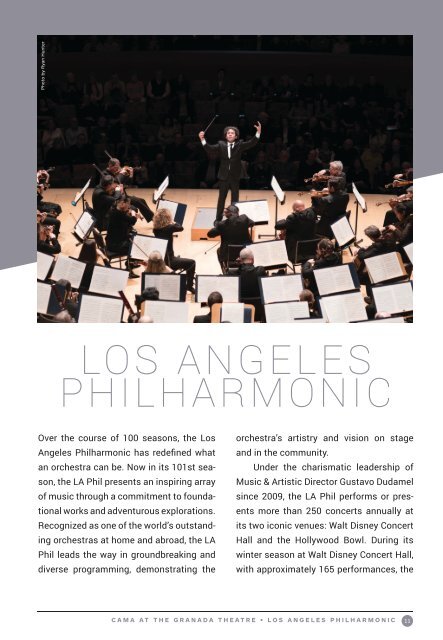 CAMA + LA Phil / Gala 100th Anniversary Concert / 100 Years to the Day / March 6, 1920 – March 6, 2020 / International Series at The Granada Theatre