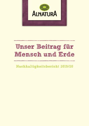 Alnatura Nachhaltigkeitsbericht 2019/2020