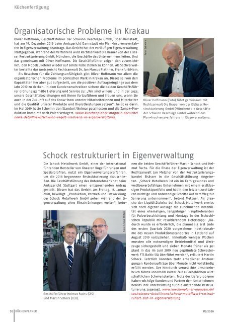 KÜCHENPLANER Ausgabe 01/02-2020 mit dem Sonderteil KÜCHENFERTIGUNG 